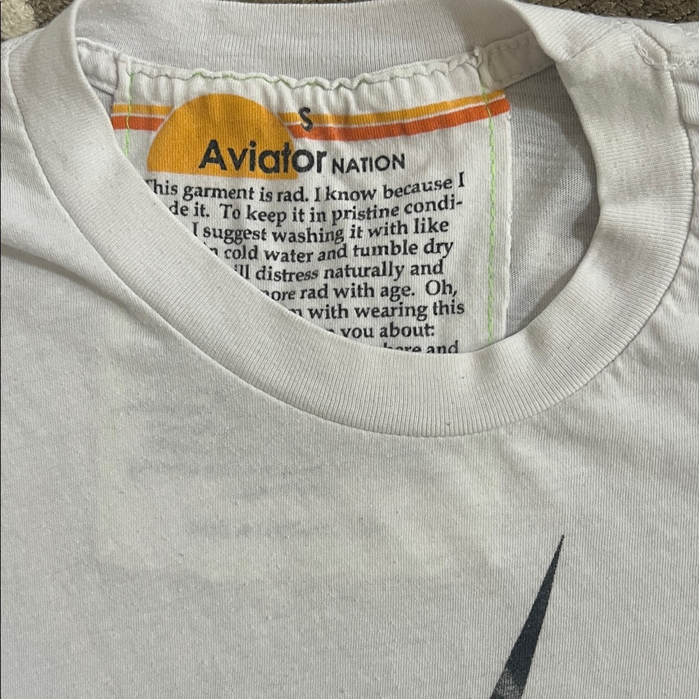 Aviator Nation White Tee with Black Graphic - Picture 2 of 6